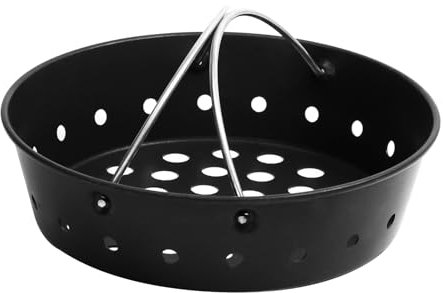 Newly Heavy Duty Carbon Steel Charcoal Ash Basket with Handles Airflow Fire Bowl for Weber Kettle Kamado Joe Jr,MiniMax,Small,Medium Big Green Egg,Grill Rust Resistant Enamel Coated Ash Cleanup Basket