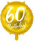 Folienballon Zahl 60 – 45 cm – goldener Luftballon zum 60. Geburtstag – wiederverwendbar – hochwertige Deko für Männer & Frauen – Helium oder Luft geeignet