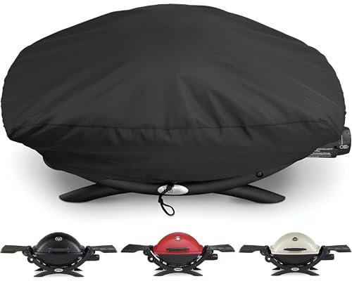 7111 BBQ Grill Abdeckung für Weber Q200 & Q2000 Series Grills, 600D Oxford Gewebe, Heavy Duty & Wasserdicht, PU Abdeckung für Weber Q200, Q220, Q240, Q2000, Q2200, Q2400 Gasgrills (83L x 49B x 38H cm)