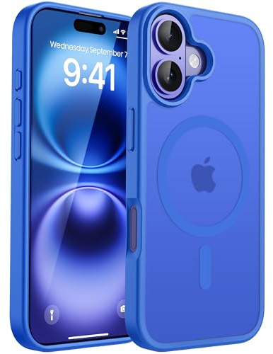 CACOE für iPhone 16 Hülle mit Militärschutz für MagSafe Handyhülle | für iPhone 16 Case,Transluzente Matte,37×N52 Magnete,12 Fuß Fallschutz,2400 GS Magnetkraft,Erhöhter Kameraschutz