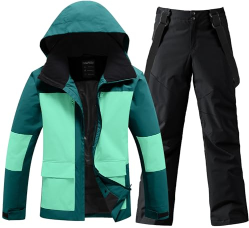 HOTIAN Herren Ski Jacke und Hosen Set Herren Schneeanzug Winter Warme schneeanzug Wasserdicht Winddicht skibekleidung Snowboard Set