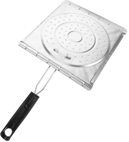 Toaster aus Edelstahl mit Klappgriff, Grillrost für Gleichmäßige Hitze | Silber, Hitzebeständiger Griff, Vielseitig Nutzbar für Camping und Zuhause, Unbeschichtete Oberfläche