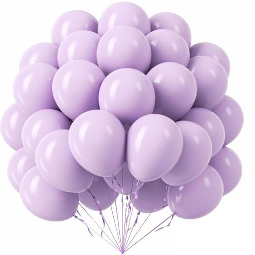 Lilac Balloons, 100pcs 12 Inch Lilac Latex Balloons, Perfect for Wedding, Engagement, Baby Shower, Gender Reveal, Birthday, Hen Party, Bridal Shower, Anniversary, Soft Pastel Party Decorations