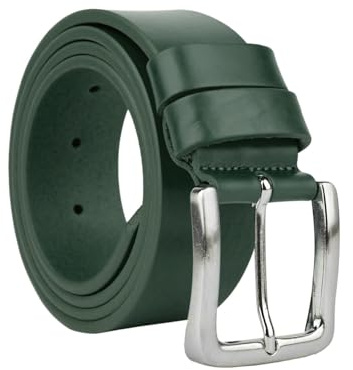 Conte Massimo Herren Gürtel aus Echtem Leder, Unikat, Made in Italy, Nickelfreie Schnalle, kürzbar, 4 cm breit, mit Geschenkbox