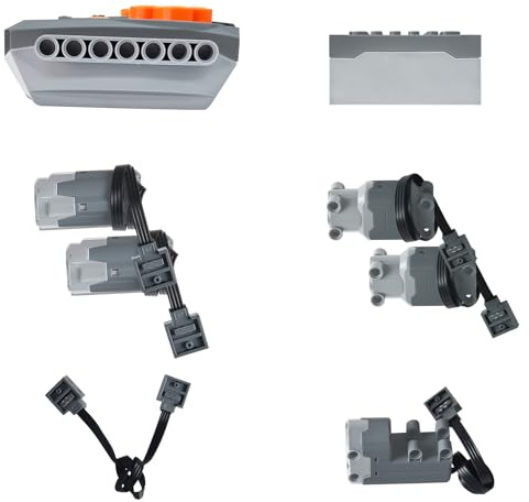 ABOHU Power Functions Set, 8-teiliges Elektrisch Spielzeug Motor, Zubehör mit M/L-Motor, Servomotor, Fernbedienung, Batteriebox, Extension Wire, kompatibel mit Vielen Modellen