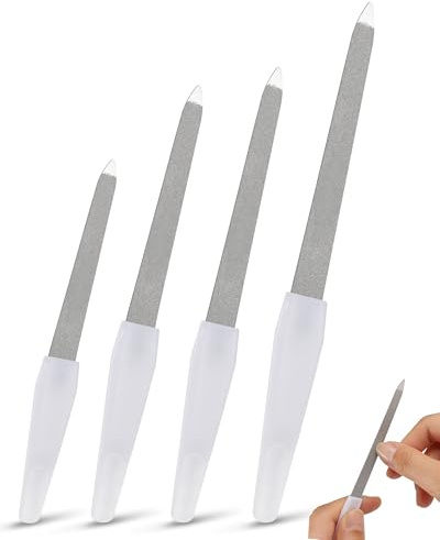 lulir 4 Pack Metal Nail Files,Professional Nail Files for Natural Nails