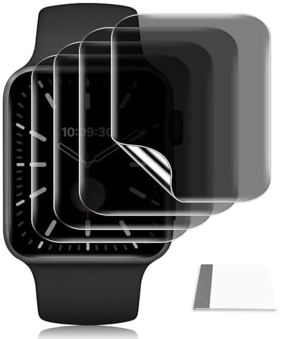 Paovkoi 4 Pezzi Privacy Pellicola per Apple Watch Series 3/2/1 38mm, Pellicole Protettive Sensibile al Tatto, Senza Bolle, Sensibile ai Graffi TPU Film con Anti-peep per iWatch