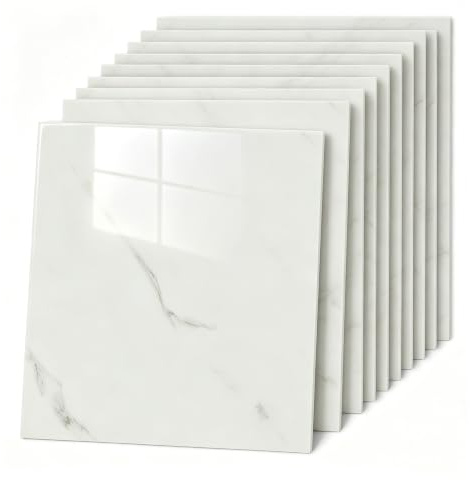Piastrelle adesive da cucina in marmo, 30 x 30 cm, 20 pezzi, autoadesive, impermeabili, per bagno, cucina