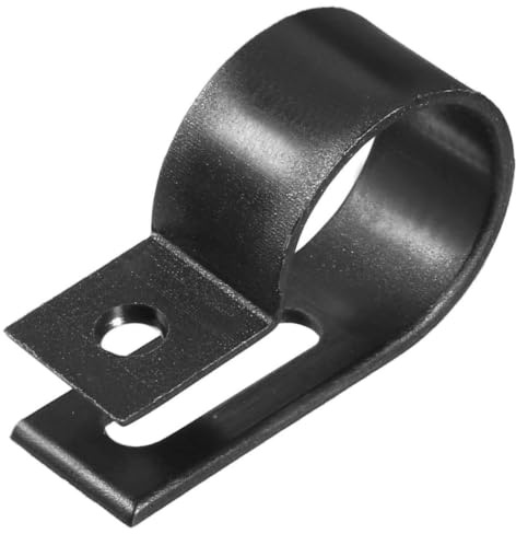 ROWORKX 15-19mm R Type Cable Clips, 20Pcs Nylon P Clips, Cable Cleats Black | Cable Management Clips, Screw Mount Wire Clamps, Cable Routing Holders for Electrical Cable Wire Conduit Cable Management