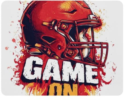 Red Football Helmet Mouse Pad | Desk Mat/Gaming Rectangle Mouse Pad | Improved Precision and Speed | Rubber Base for Stable Grip on Smooth Surfaces | Table pad
