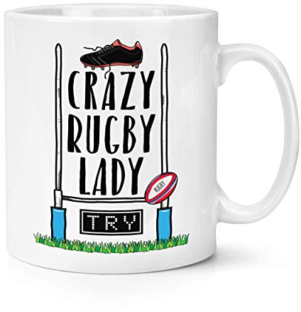 Crazy Rugby Lady 10oz Mug Cup
