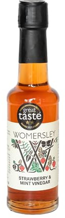 Strawberry & Mint | Fruit & Herb Vinegar | Flavoured Vinegar | Vegan & Vegetarian Ingredient | All-Natural Ingredients | Delicious for cooking, stir fries, sauces & salad dressings (150ml bottle)