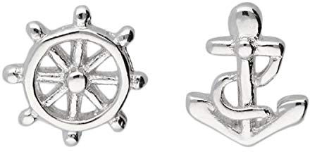 LÖB Damen Ohrstecker Ohrringe 925 Sterling Silber Stecker mit Anker Steuerrad Maritim Klein LSIO134