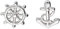 LÖB Damen Ohrstecker Ohrringe 925 Sterling Silber Stecker mit Anker Steuerrad Maritim Klein LSIO134