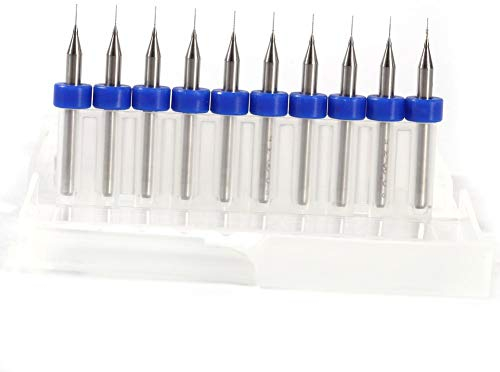 Akozon PCB Brocas, 10 unids PCB Circuito de Impresión Tablero de Carburo Micro Brocas Juego de Herramientas (0.2mm)