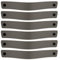 Brute Strength - Ledergriffe für Möbel - Grau - 6 Stück - 20 x 2,5 cm - Schrankgriff, Türgriff für Küche, Bad, Schränke, Kommode, Holz