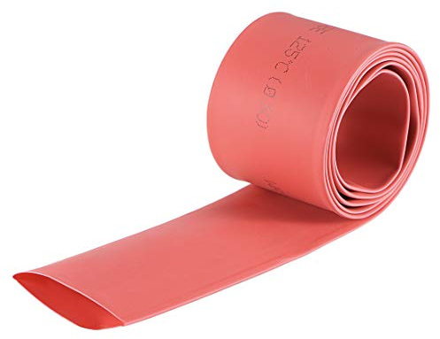 sourcing map Heat Shrink Tubing, 30mm Dia 50mm Flat Width 2:1 rate Shrinkable Tube Cable Sleeve 1m - Red