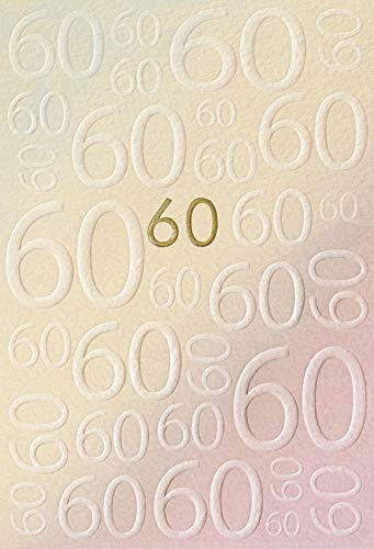 KE - 60. Geburtstagskarte, DIN B6 Klappkarte inkl. Umschlag, Premium Qualität, Ideal für besondere Anlässe, Motiv Beige