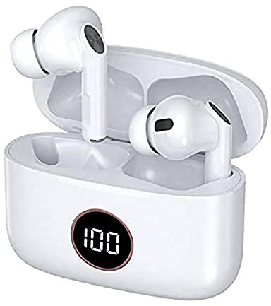 Auriculares Stereo Bluetooth Dual POD Earbuds LCD Cool Air Pro Blanco