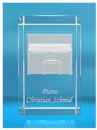 3D Glasquader | Piano mit Wunschnamen |Klavier |Geschenk für Pianisten Musiker Orchester