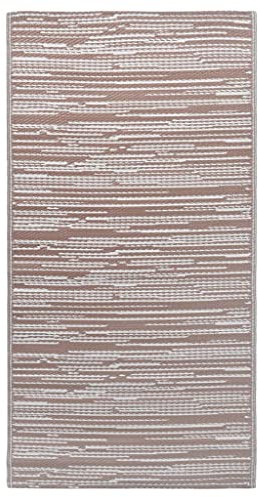 vidaXL Outdoor Teppich Zweischichtiger Jacquard Terrassenteppich Außenteppich Küchenteppich Indoor Terrasse Balkon Flur Küche Bad Braun 120x180cm PP