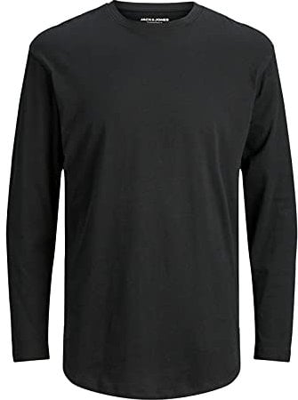 Jack & Jones Men's Jjenoa Tee O-neck Noos Long Sleeve Top, Black/Fit:relaxed, L UK