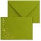 50x Weihnachts-Briefumschläge - DIN C6 - mit Gold-Metallic geprägtem Sternenregen -Farbe: Kraftpapier Hellgrün (Grün) - Nassklebung, 120 g/m² - 114 x 162 mm