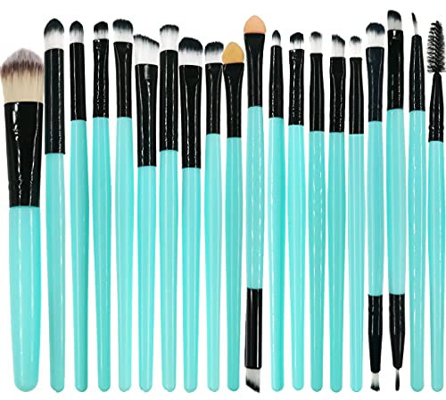 Makeup Brushes ZHIYE Make up Brush Set 20 PCs Professional Face Eyeliner for Foundation Blush Concealer Eyeshadow with Travel Green