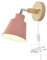 HUA5D Rose Applique Murale Avec Prise Electrique Et Interrupteur Moderne por Chambre Salon,E27 Applique Murale Vintage Retro Spots Muraux,Lampe De Lecture De Chevet,Rotation À 350 Degrés