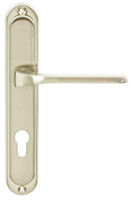 domino Türgriff TIPO M9 PZ-Profilzylinder 72 Drückergarnitur für Zimmertüren Langschild-Garnitur Türdrücker-Set Türbeschläge/Farbe:Nickel/Material:Aluminium