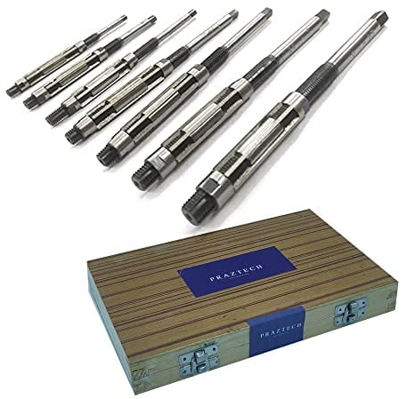 Set di 7 alesatori manuali regolabili HV -H3 (1/4 - 15/32) in scatola di legno