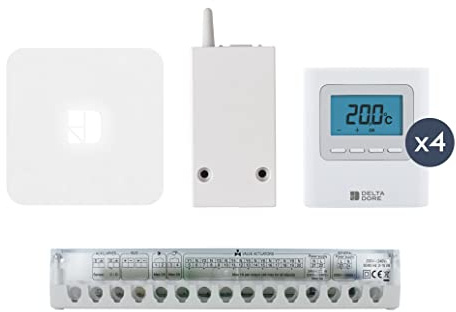 Delta Dore Delta 8000 Verbindungspaket für Mehrzonenregelung für Warmwasserheizsysteme. Vernetzte Heizung | Sprachsteuerung - 6053069