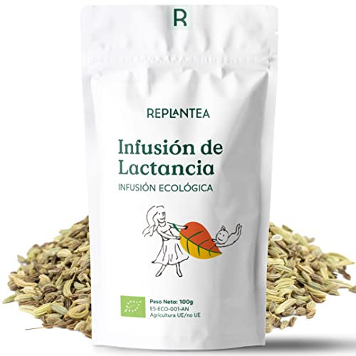 INFUSION PARA LACTANCIA 100% Ecológica 100g (50 Tazas) | TE LACTANCIA con Fenogreco, Hinojo, Melisa, Hierba Limón sin Aditivos | Infusión Orgánica a Granel REPLANTEA® para Madres Lactantes