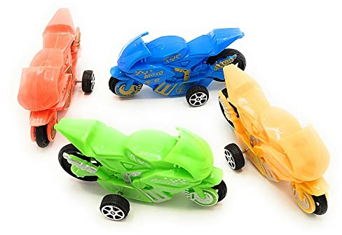 MEger 12 x Motorrad mit Rückzug bunt Farben Motorrad aufziehen