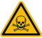 Aufkleber Giftig/Toxic (15 Stück, 50 mm) - Gefahrensymbole Warnung vor giftigen Stoffen - Gift Warnzeichen - Gefahrstoffaufkleber Totenkopf Sticker (nach ASR A1.3 / ISO 7010 / W016)