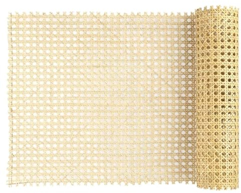 AIEX 40cm Ancho Ratán Natural Rollo, Ligero Cuadrado Correas de Caña Natural Ratán Rollo Plancha de Rattan Tejida para Proyectos de Caning (101,6cm Long)