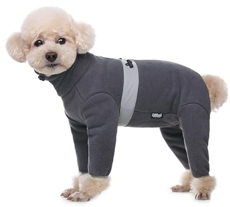 Hunde-Pyjama aus Polarfleece, für kleine bis mittelgroße Hunde, Winterjacke und Pullover für kleine Hunde, warme vierbeinige Kleidung
