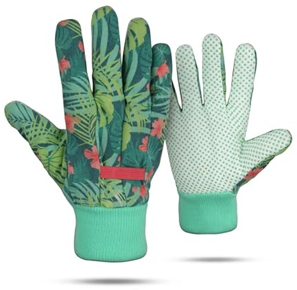 Gartenhandschuhe S/M (7-7,5) für Damen/Herren - Atmungsaktiv - (1 Paar) Robuste Schutzhandschuhe - Antirutsch Beschichtung - Für Pflanz und Gartenarbeit