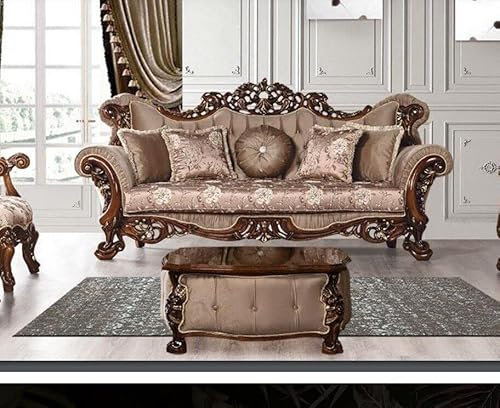 JV Möbel Sofa 3 Sitzer Klassischer Dreisitzer Sofas Stoff Textil Design Barock Rokoko Neu