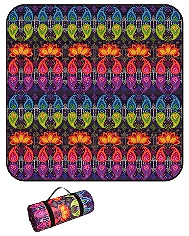 EUPXRHY Picknickdecke Wasserdicht, 3 Schichten Verdickt Groß Piknikdecken Isoliert mit Wasserdichter Rückseite, XXL Picknickdecke Alubeschichtet für Camping, Picknick, F,300x300cm