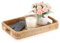 IGNPION Bandejas de ratán para servir, rectangular, decorativa, soporte para toallas de invitados con asa, bandeja organizadora de escritorio para vajilla, maquillaje, tocador, vela, adorno, perfume