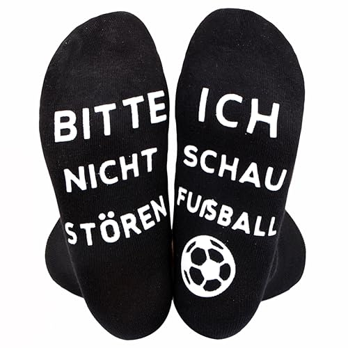 Himozoo Neuartige Lustige Socken Fussball Geschenke, 'BITTE NICHT STÖREN, ICH SCHAUE FUSBALL' Funny Socks für Männer Frauen Fußballliebhaber Geschenke (Schwarz01)