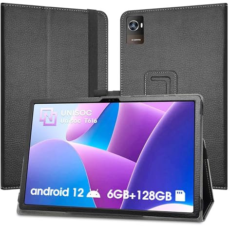 JRTAL Custodia per OUKITEL OKT3, PU Pelle Slim Flip Case Cover Protettiva Pieghevole Stand Cover per OUKITEL OKT3 10.51 Tablet - Nero