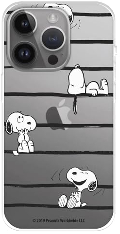 Hülle Kompatibel mit iPhone 15 Pro MAX Offizielle Peanuts Snoopy Stripes zum Schutz Ihres Handys, Transparent Silikon Flexible Hülle mit Offizieller Snoopy-Lizenz