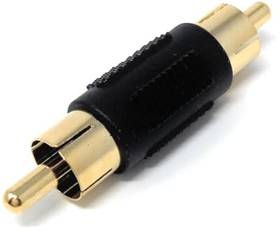 DRUT 1pcs. RCA To RCA Phono Plug Cable Joiner Coupler Adapter (Male to Male) (Black)