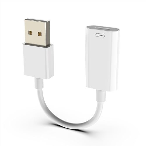 LMUBOY USB Male to Lightning Female Audio Adapter Cable,Type A to Lightning Audio Converter for Apple Lightning EarPods,Compatible with iMac,Mac Pro/Mini/Studio, and More PCs,Laptops with USB-A Port