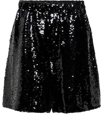 ONLY Damen Onlsolfi Sequins Xt WVN Shorts, Black, M