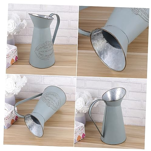 Cabilock Vase à Fleurs décoratif pichet Shabby Chic Vase galvanisé Rustique Galvanisé Vase Vintage Pot décoration Mariage déco Mariage décoration intérieur Haute qualité décorer cruche