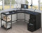 LVB Black L-Shaped Desk with File Drawers Cabinet, Reversible Corner Executive Computer Desk with Storage Shelves, Modern Large Work Study Writing Gaming L Shape Desk for Home Office Bedroom, 60 Inch