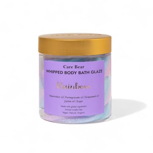 Care Bear Körper Scrub, Peeling und Peeling, mit Jojobaöl, Traubenkernöl, Vitamin A, E und D, natürliche Inhaltsstoffe, Tiefenpeeling für die Haut